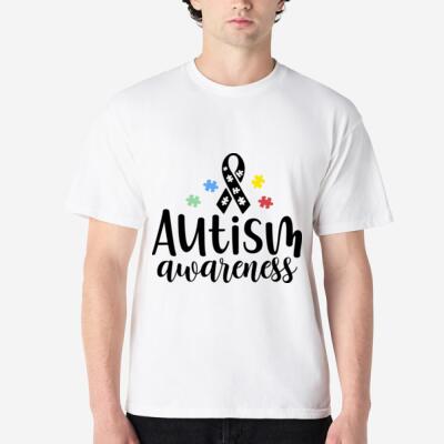 Autism Awareness – Puzzle Ribbon Graphic T-Shirt Thumbnail
