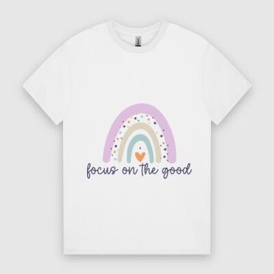 Focus on the Good – Pastel Rainbow Positivity Tee Thumbnail