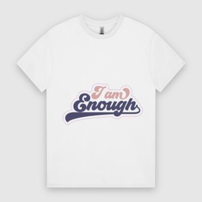 I Am Enough – Retro Script Confidence T-Shirt Thumbnail