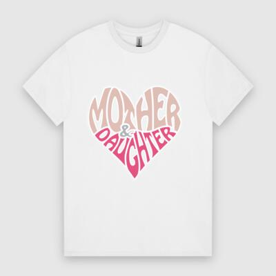 Mother & Daughter Heart T-Shirt – Family Love Graphic Tee 💕 Thumbnail