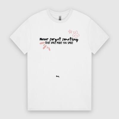 Never Forget to Smile – White Print Tee Thumbnail
