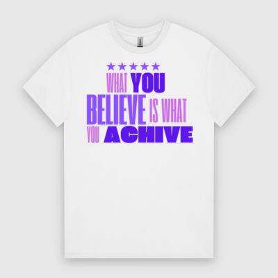 Believe & Achieve – Purple Gradient Motivational Tee Thumbnail